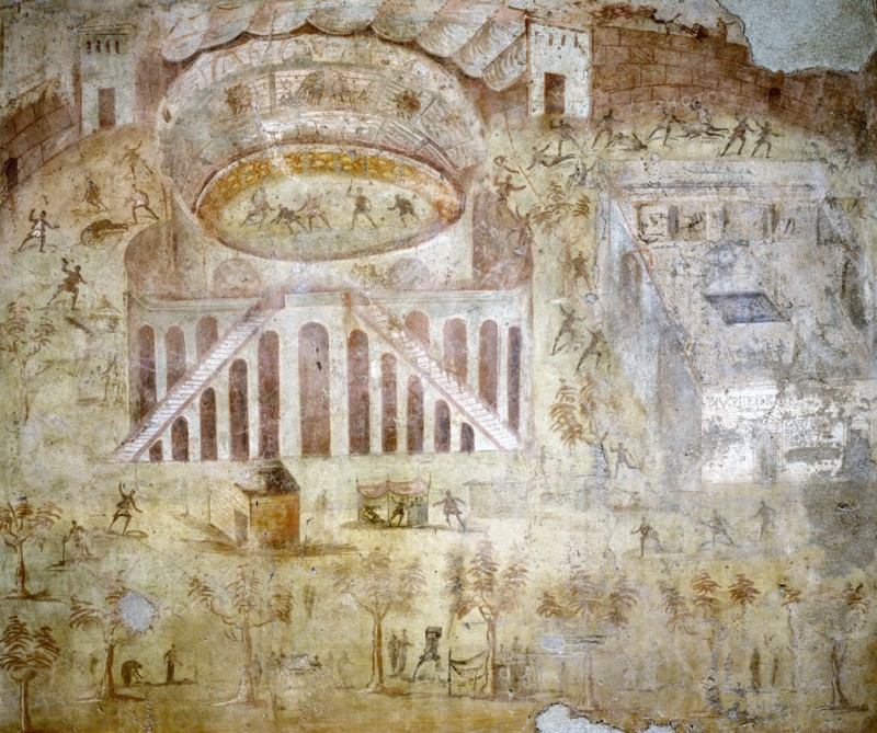 Bagarre entre Pompéiens et Nocerini dans l'amphithéâtre de Pompéi