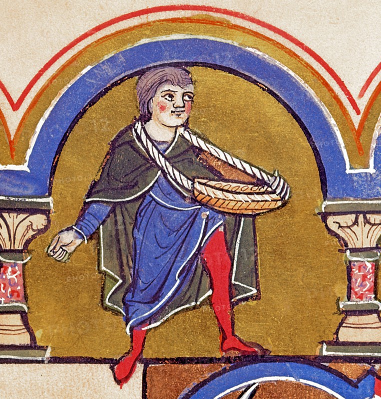 Miniature du Psautier Beatae Elisabeth, le semeur (détail)