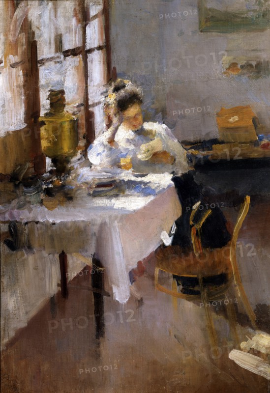 Levchenko, A table lisant une lettre