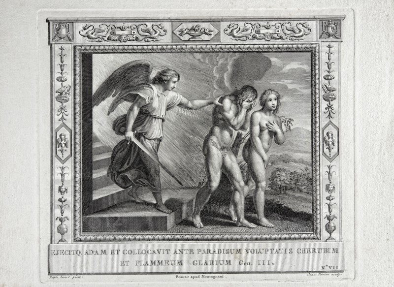 La Genèse, chapitre 3 : L'ange de Dieu expulse Adam et Eve du Paradis terrestre