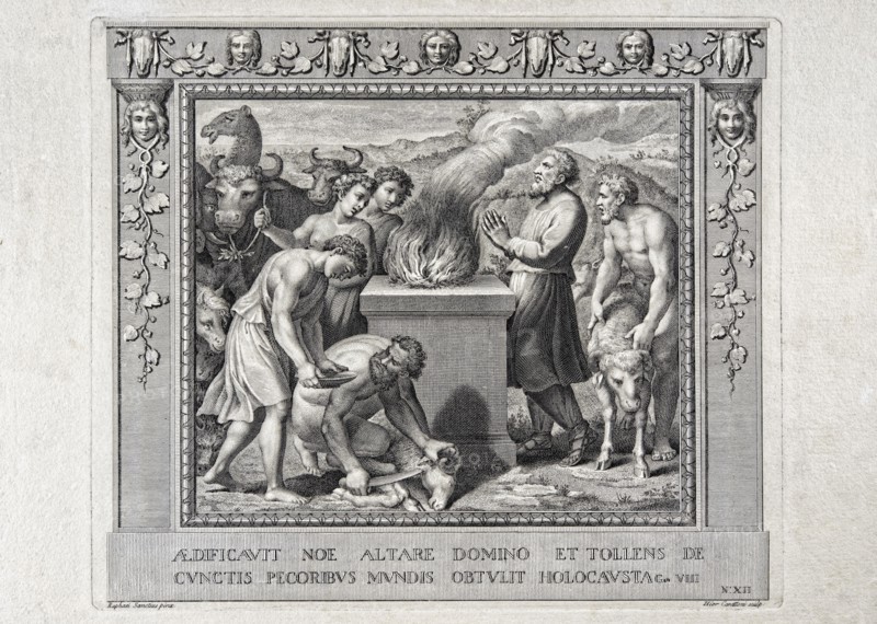 La Genèse, chapitre 8 : Noé fait un sacrifice en l'honneur de Dieu