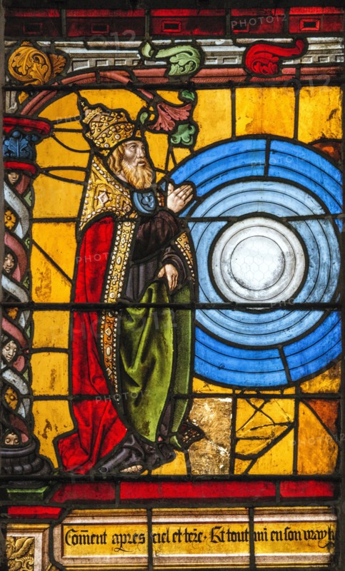 Vitrail de la Genèse : Dieu crée le firmament