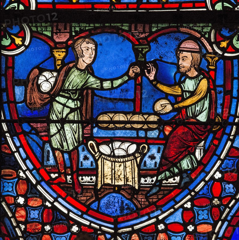 Stained glass window of the Chartres Cathedral