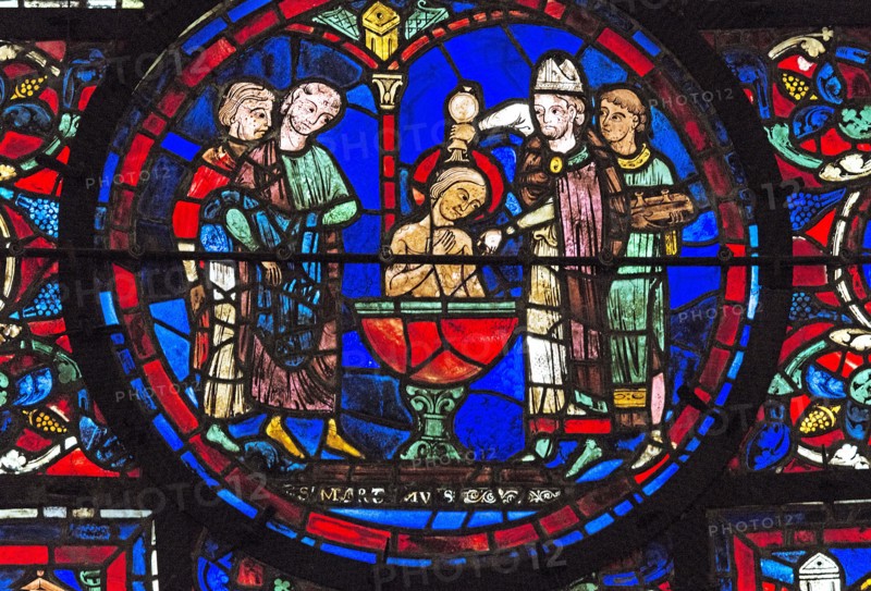 Stained glass window of the Chartres Cathedral