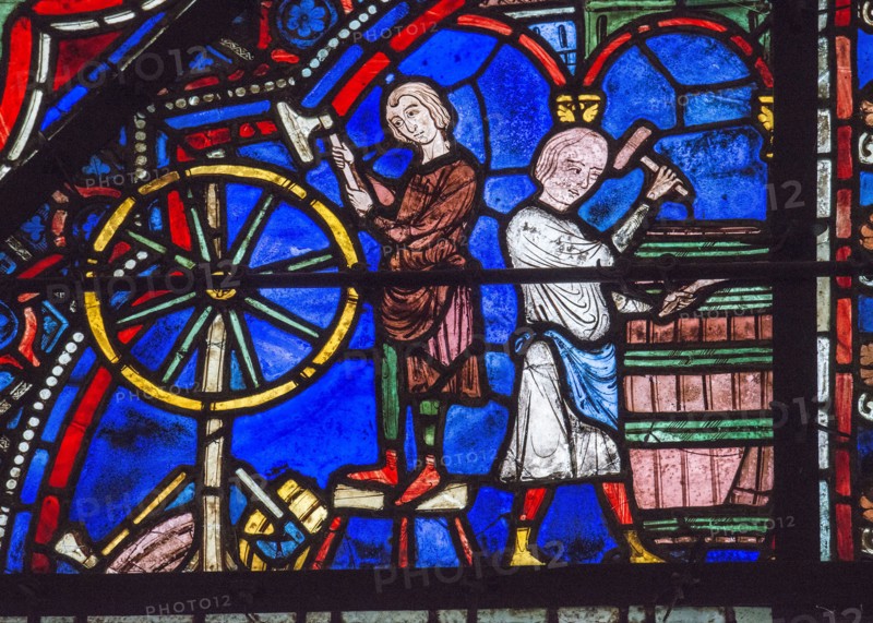 Stained glass window of the Chartres Cathedral