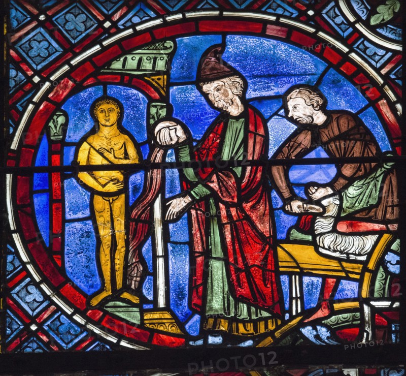 Stained glass window of the Chartres Cathedral