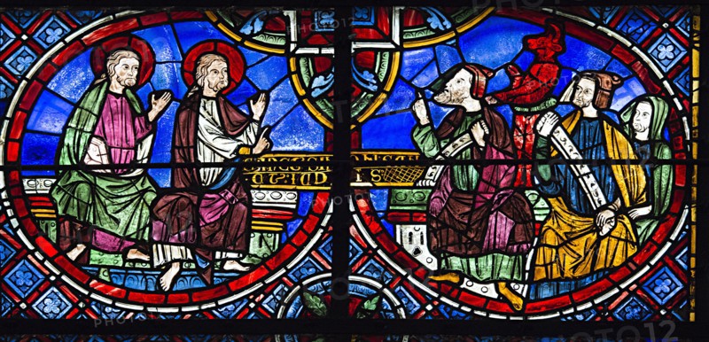 Stained glass window of the Chartres Cathedral