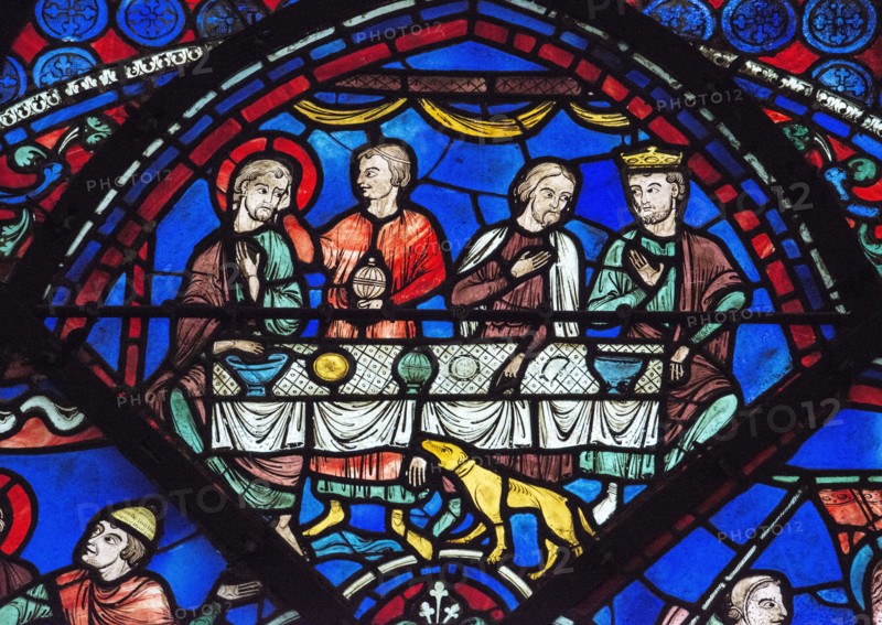 Stained glass window of the Chartres Cathedral