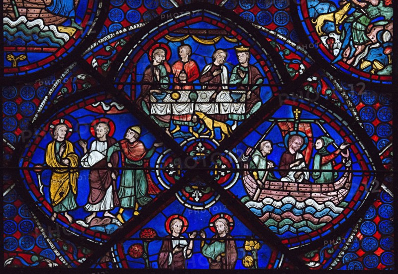 Stained glass window of the Chartres Cathedral