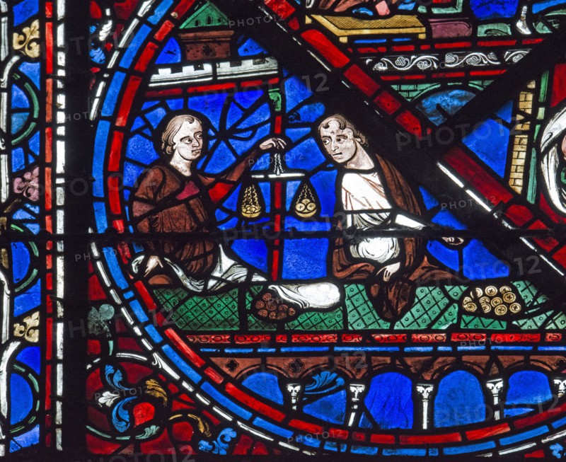 Changeurs d'argent (vitrail de Chartres)