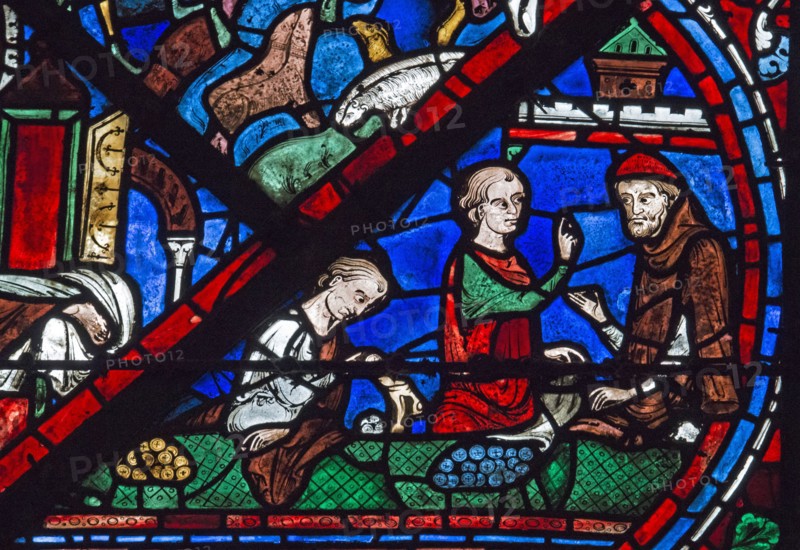 Stained glass window of the Chartres Cathedral