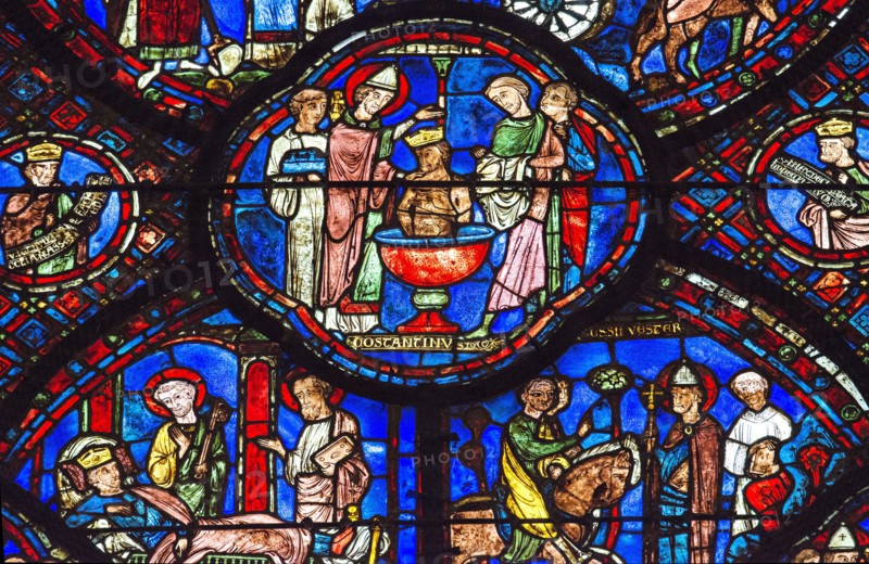 Stained glass window of the Chartres Cathedral