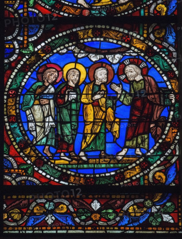 Stained glass window of the Chartres Cathedral