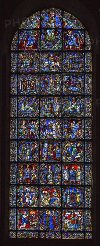 Stained glass window of the Chartres Cathedral