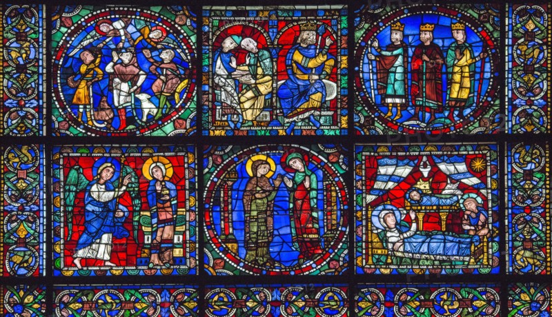 Vitrail de l'enfance et de la vie du Christ (vitrail de Chartres)