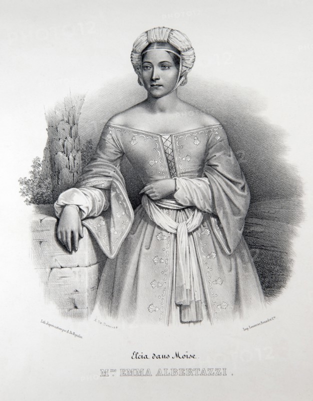 Portrait d'Emma Albertazzi dans le rôle d'Elcia dans "Mosè in Egitto" de Rossini