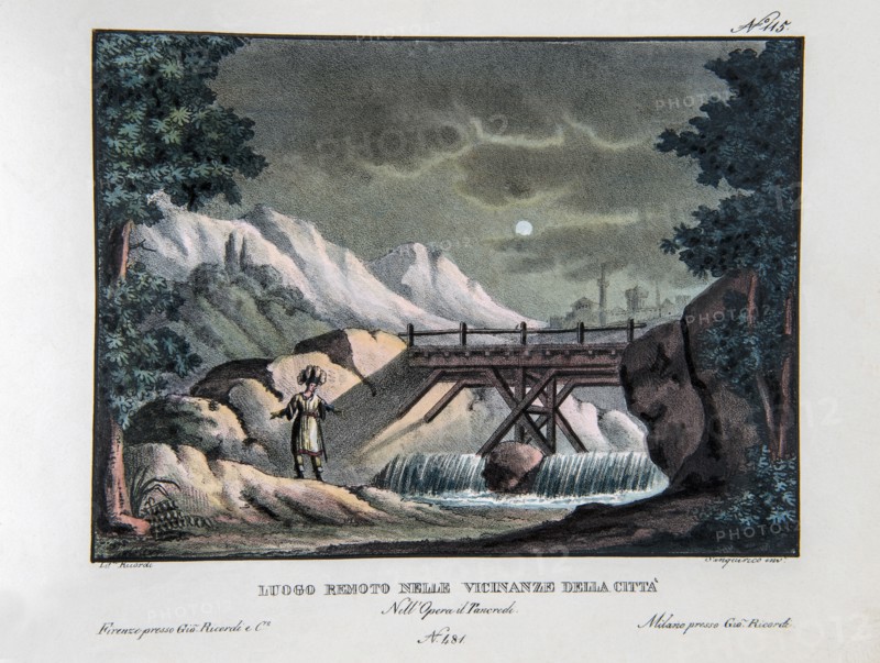Décor de l'opéra "Tancredi" de Rossini