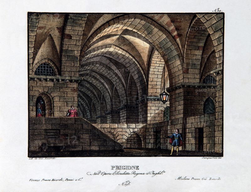 Décor de l'opéra "Elisabeth, reine d'Angleterre" de Rossini