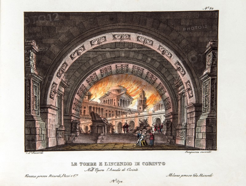 Décor de l'opéra "Le siège de Corinthe" de Rossini