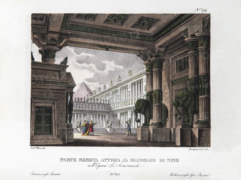 Set design for Rossini's opera ‘Semiramide'