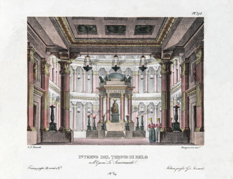 Décor de l'opéra "Semiramide" de Rossini