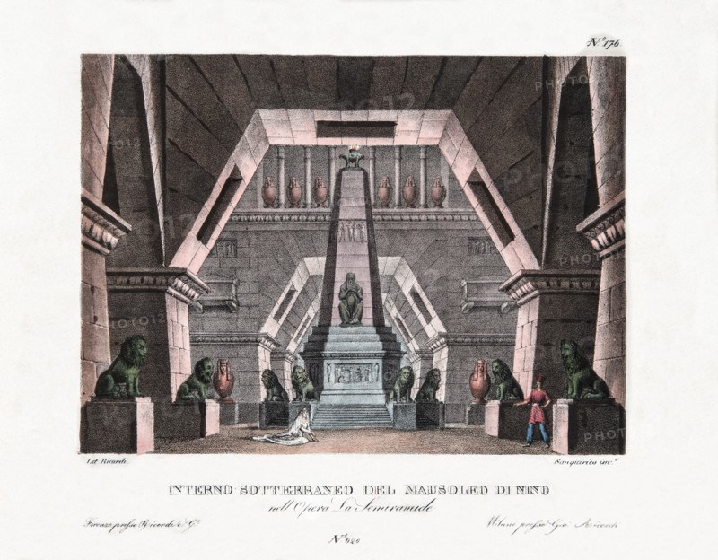 Décor de l'opéra "Semiramide" de Rossini