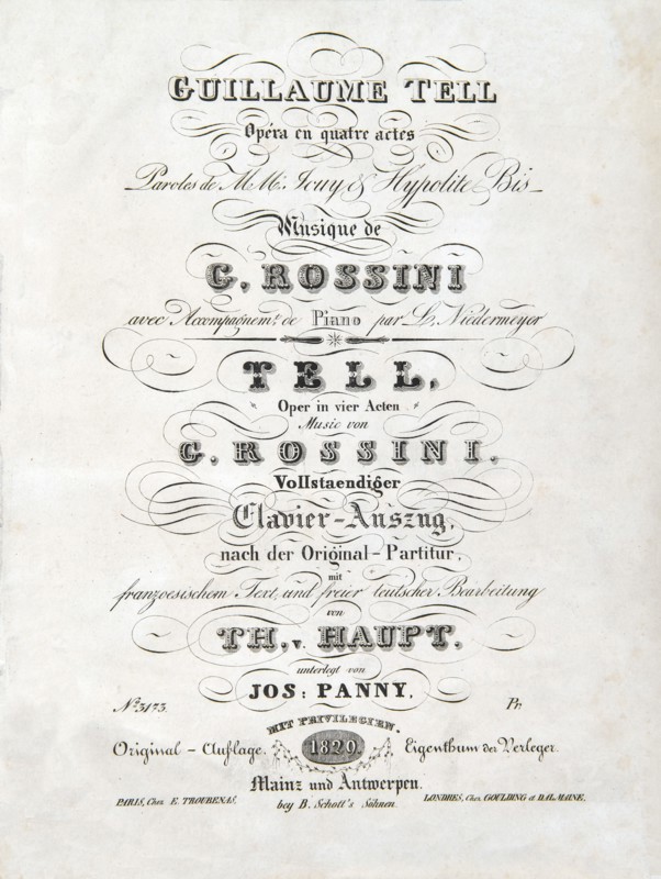Frontispice du livret de "Guillaume Tell" de Rossini