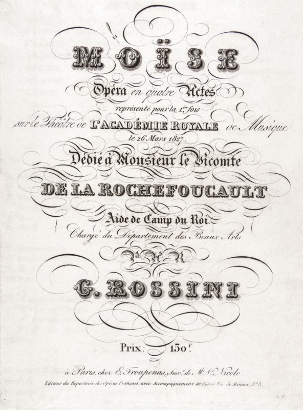 Frontispice du livret de "Moïse" de Rossini