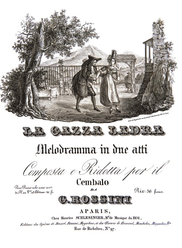 Frontispiece to the libretto of Rossini's ‘La Gazza Ladra'
