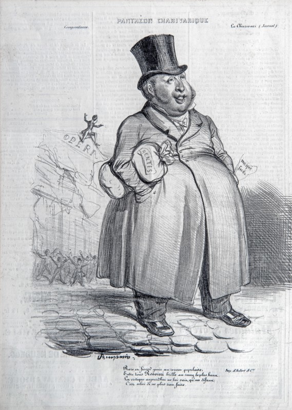 Italian composer Rossini caricatured