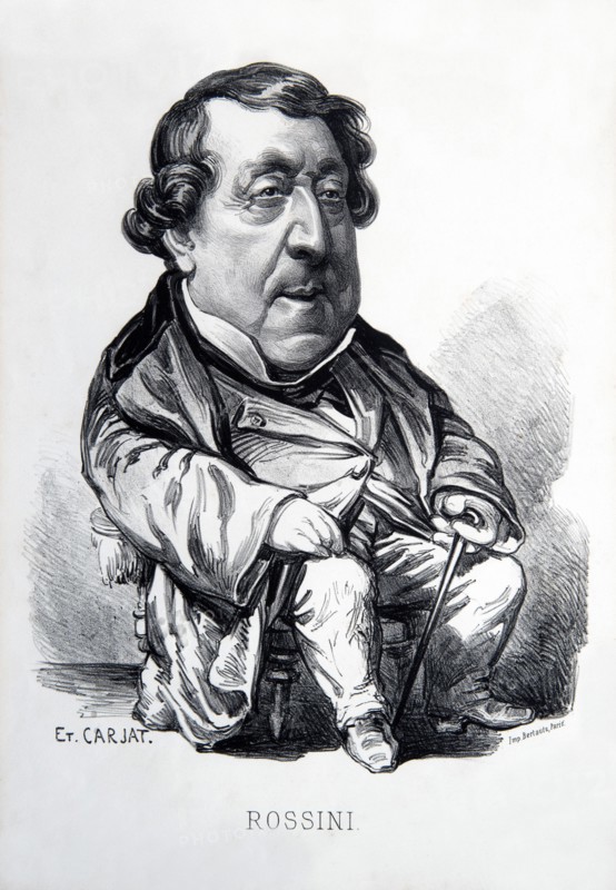 Caricature of Rossini by Carjat