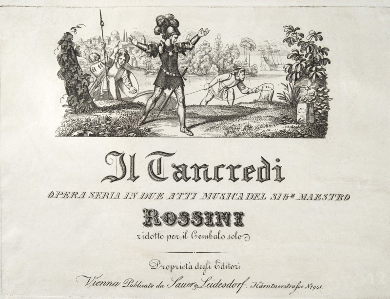 Frontispiece to the libretto of Rossini's ‘Tancredi'