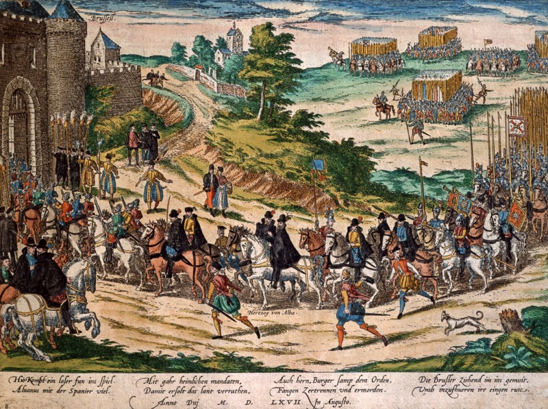 Hogenberg, Arrival of the Duke of Alba in Brussels on 20 August 1567