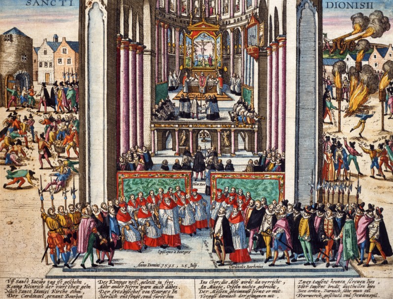 Hogenberg, Abjuration d'Henri IV et conversion au catholicisme à Saint-Denis le 15 juillet 1593