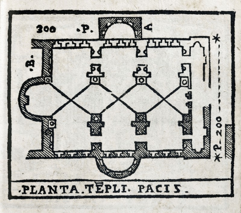 Planta Tepli Pacis: Map of the Temple of Peace in Rome
