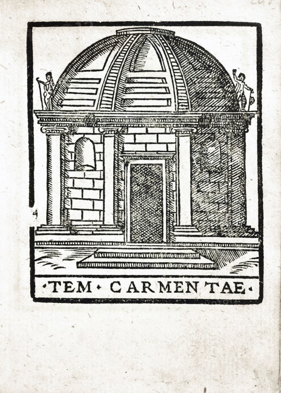 Tem. Carmentae: Temple dedicated to the goddess Carmenta in Rome