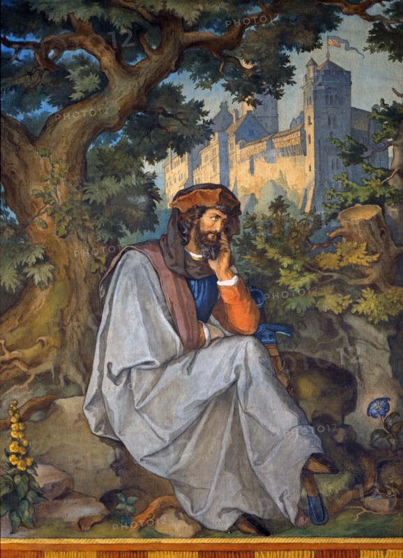 Eduard Karl Ille, Représentation du poème de Walther von der Vogelweide "J'étais assis sur une pierre"