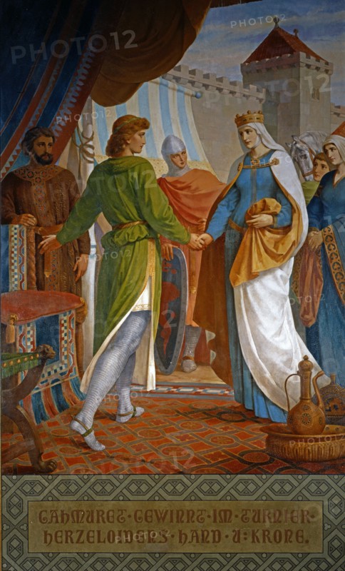 August Spiess, Gahmuret épouse Herzeloyde, future mère de Parsifal