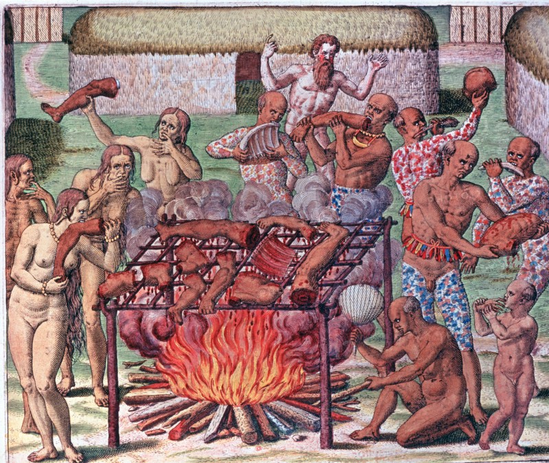 Théodore de Bry, Scène de cannibalisme