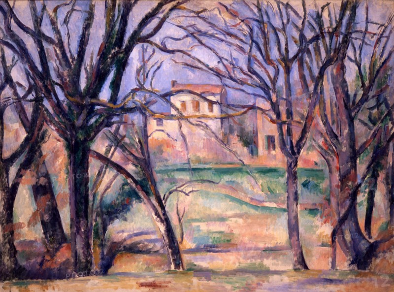 Cézanne, Arbres et maisons