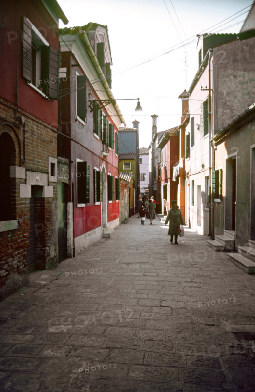 A narrow street on the island of Burano