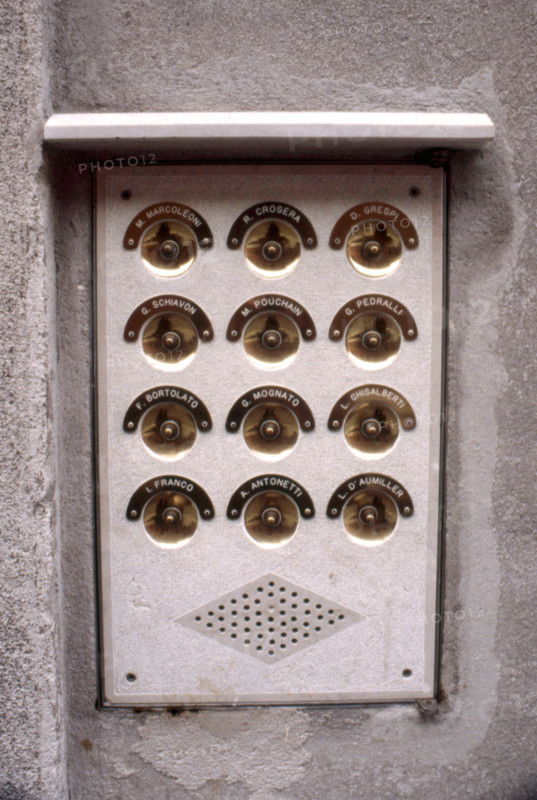 Interphone d'un immeuble à Venise
