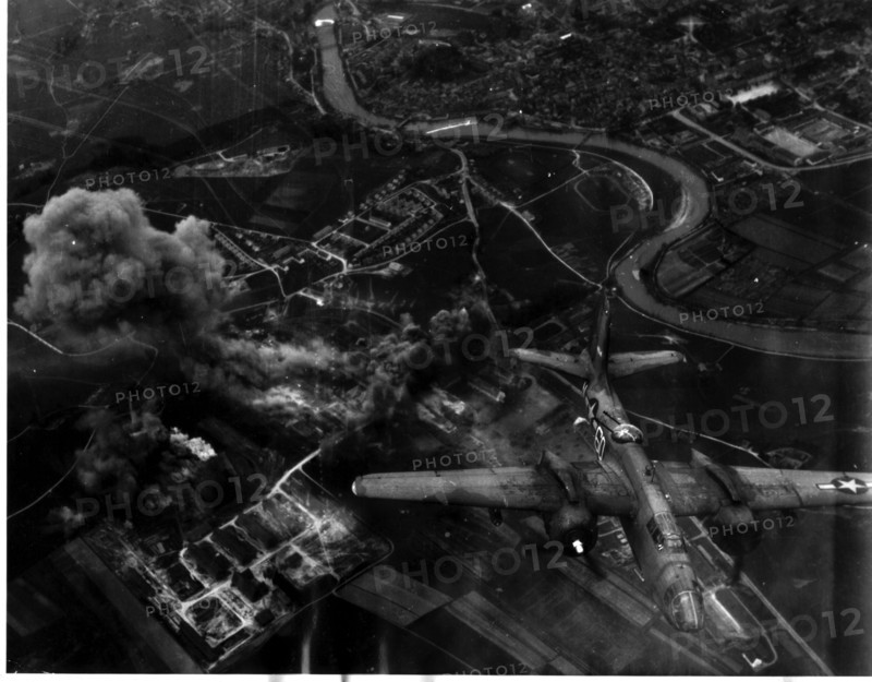 An A-20 Havoc light Bomber of the 9th U.S Air Force over Kempten (Germany) April 19, 1945