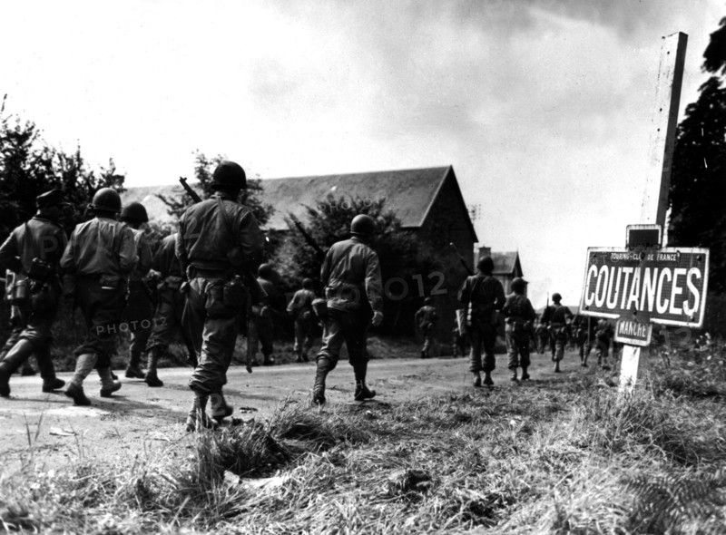Arrivée des américains à Coutances, 1944