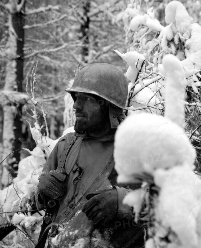 Un sergent de l'U.S. Army en Belgique.
(10 janvier 1945)