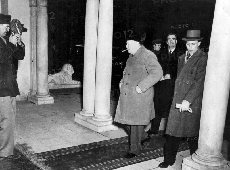 Bristish Prime Minister arrives at the Livadia Palace in Yalta (URSS) Feb.1945