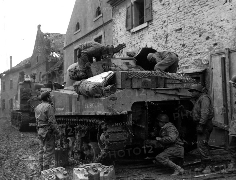 U.S tank and crew in Beggendorf (Germany) Nov.17,1944.