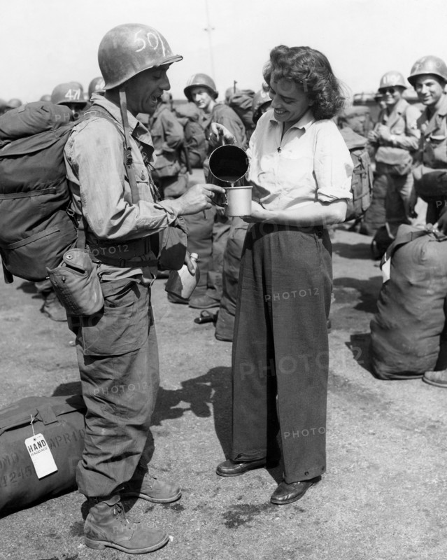Doughnuts and lemonade for GI's at Marseille, June 22,1945.