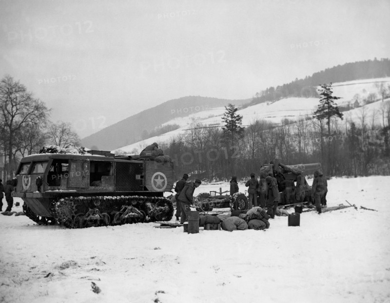 U.S.  8 inch. Howitzer gun in Hachimette, near Colmar in France (January 10,1945)
