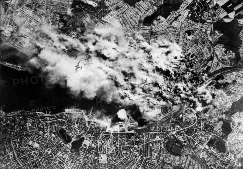 B-24 Liberators over Kiel (Germany).